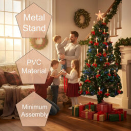 Shatchi 5Ft/150Cm Candle & Bow Fibre Optic Christmas Tree Led Pre-Lit - thumbnail 8