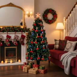 Shatchi 5Ft/150Cm Candle & Bow Fibre Optic Christmas Tree Led Pre-Lit - thumbnail 6