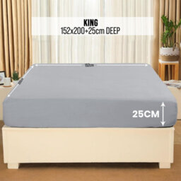 Aspire Homeware Silver Fitted Sheet-(25Cm) Deep Hotel Quality -Breathable Fitted Bed Sheets King (L)200 X (W)152Cm - thumbnail 7