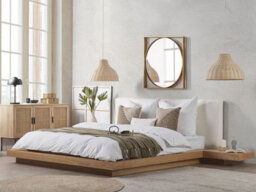 Beliani Bed Zen 160 X 200 Cm (Eu King Size) Natural Ash Wood - thumbnail 2