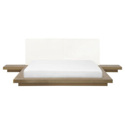 Beliani Bed Zen 160 X 200 Cm (Eu King Size) Natural Ash Wood - thumbnail 1