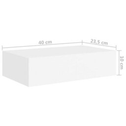 Vidaxl Wall-Mounted Drawer Shelf White 40X23.5X10 Cm Mdf - thumbnail 9