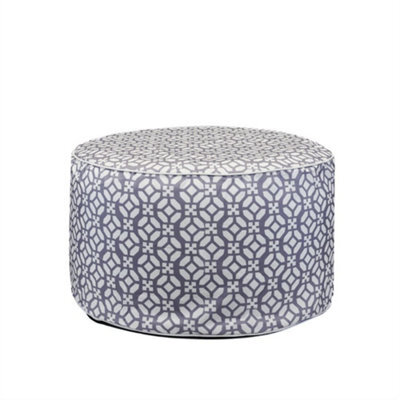 Gardenwize Home Garden Outdoor Picnic Geo Print Inflatable Ottoman Pouf Stool Chair