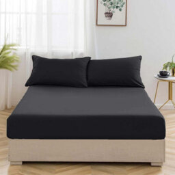 Bedlooms Super King Fitted Sheet 25Cm Extra Deep - Soft Microfiber Deep Pocket Elacticated Bed Fitted Sheets Black, 180X200 Cm - thumbnail 2