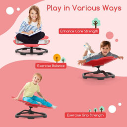 Gainoom Kids Red Sensory Swivel Chair Petal Spinning Chair For Training Body Coordination - thumbnail 5