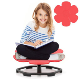 Gainoom Kids Red Sensory Swivel Chair Petal Spinning Chair For Training Body Coordination