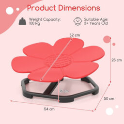 Gainoom Kids Red Sensory Swivel Chair Petal Spinning Chair For Training Body Coordination - thumbnail 2
