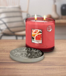 Heart and Home Heart & Home Pink Grapefruit & Cassis Twin Wick Ellipse Soy Candle - 40 Hours Burn - thumbnail 2