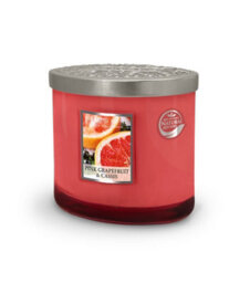 Heart and Home Heart & Home Pink Grapefruit & Cassis Twin Wick Ellipse Soy Candle - 40 Hours Burn
