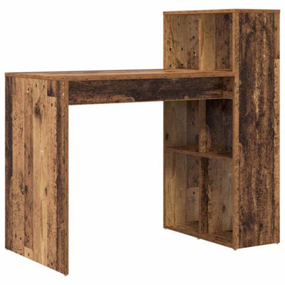 Berkfield Modern Writing Desk Old Wood Engineered Wood Standard Storage - image 1
