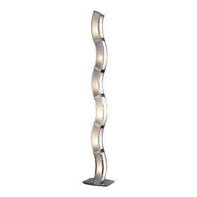 Luminosa Lighting Luminosa Duna E27 Floor Lamp 6 Light E27, Polished Chrome/white Acrylic, Cfl Lamps Included - image 1