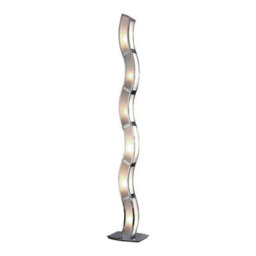 Luminosa Lighting Luminosa Duna E27 Floor Lamp 6 Light E27, Polished Chrome/white Acrylic, Cfl Lamps Included - thumbnail 1
