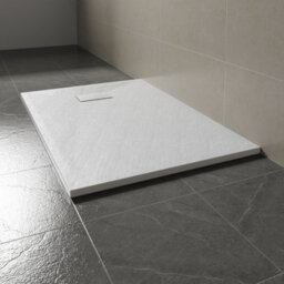 Sundaze 1400 X 800mm Smc White Rectangle Slate Effect Bathroom Shower Tray - thumbnail 1