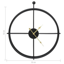 Vidaxl Wall Clock Black 52 Cm Iron - thumbnail 5
