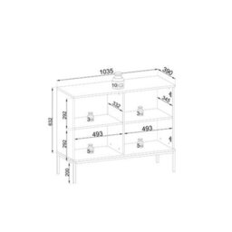 Arte Sento Cashmere & Gold Display Cabinet - 104Cm Modern Unit With Push-To-Open & Led Lighting - thumbnail 6