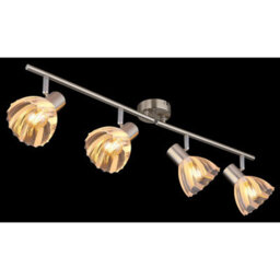 Luminosa Lighting Luminosa Zachery Ceiling Spotlight Bar Nickel Matt Satined Glass Shade 4X E14 - thumbnail 5