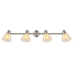 Luminosa Lighting Luminosa Zachery Ceiling Spotlight Bar Nickel Matt Satined Glass Shade 4X E14 - thumbnail 4
