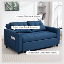 Wyld Haus Mizifi 2-Seater Pull-Out Sofa Bed Dark Blue Fabric 157X190Cm - thumbnail 7
