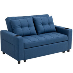 Wyld Haus Mizifi 2-Seater Pull-Out Sofa Bed Dark Blue Fabric 157X190Cm - thumbnail 2