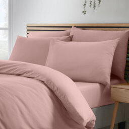 Catherine Lansfield So Soft Non-Iron Super King Duvet Cover Set With Pillowcases Blush Pink - thumbnail 3