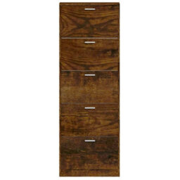 Berkfield Modern Shoe Cabinet Smoked Oak 59X17X169 Cm Engineered Wood - thumbnail 6