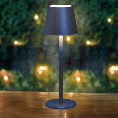 Storm Trading Group Navy Turin Cordless Table Lamp Outdoor Indoor Room Lantern Led Reading Desk Light - image 1