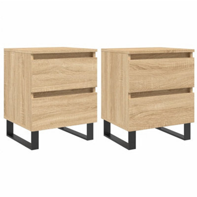 Berkfield Elegant Bedside Cabinets 2 Pcs Sonoma Oak 40X35X50 Cm Engineered Wood - image 1