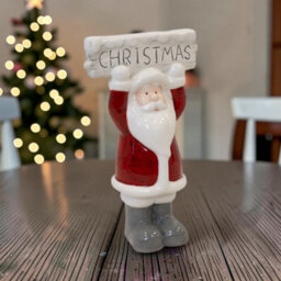 Four Candle White Santa Christmas Decoration 22Cm - thumbnail 2