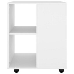 Berkfield Modern Rolling Cabinet White 60X53X72 Cm Engineered Wood - thumbnail 4
