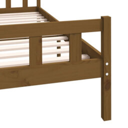 Berkfield Bed Frame Honey Brown Solid Wood 150X200 Cm King Size - thumbnail 7