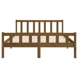 Berkfield Bed Frame Honey Brown Solid Wood 150X200 Cm King Size - thumbnail 5