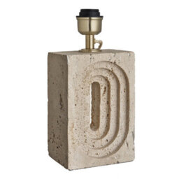 Industville Travertine Rectangular Table Lamp, Rounded Rectangle Cotton Shade - thumbnail 6