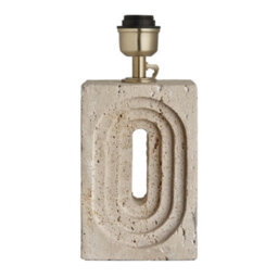 Industville Travertine Rectangular Table Lamp, Rounded Rectangle Cotton Shade - thumbnail 8