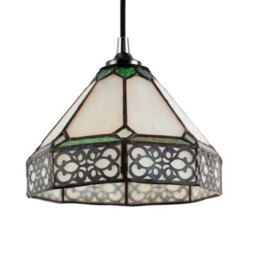 Happy Homewares Classic 1920S Shabby Chic Pendant Light Shade With Metal Scrollwork Decoration - thumbnail 3