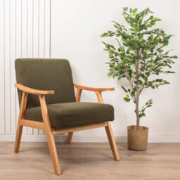 Scottish Everlastings Ltd. Scottish Everlastings Green Boucle Chair (Flat Arms) - thumbnail 1