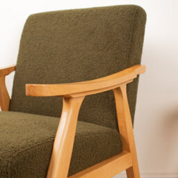 Scottish Everlastings Ltd. Scottish Everlastings Green Boucle Chair (Flat Arms) - thumbnail 2