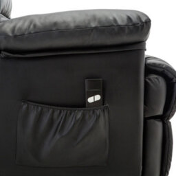 More4Homes Loxley Single Motor Electric Riser Rise Recliner Bonded Leather Armchair Electric Lift Chair (Black) - thumbnail 7