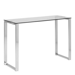 Wyld Haus Frederikssund Glass Top Console Table Polished Chrome Legs 1100X400X760mm - thumbnail 2