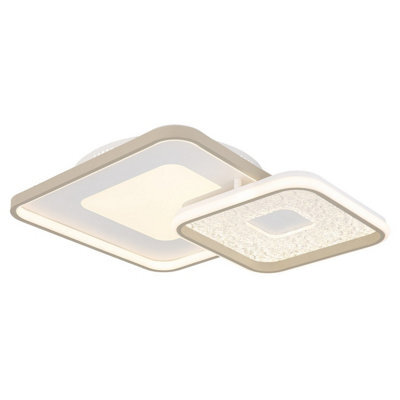 Luminosa Lighting Luminosa Mosaiko Twin Square Semi Flush Ceiling Light Matt White Led 2700/6000K - image 1