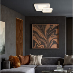 Luminosa Lighting Luminosa Mosaiko Twin Square Semi Flush Ceiling Light Matt White Led 2700/6000K - thumbnail 2