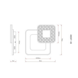 Luminosa Lighting Luminosa Mosaiko Twin Square Semi Flush Ceiling Light Matt White Led 2700/6000K - thumbnail 9