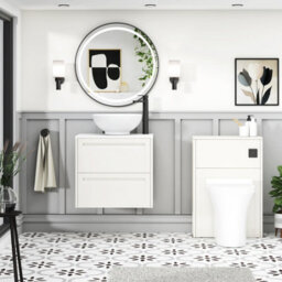 Royal Bathrooms Royal Bathroom Elmore 600mm Classic White Wall Mounted Bathroom Vanity Unit 2 Drawer Plain White Worktop With Breeze Basin - thumbnail 5