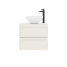 Royal Bathrooms Royal Bathroom Elmore 600mm Classic White Wall Mounted Bathroom Vanity Unit 2 Drawer Plain White Worktop With Breeze Basin - thumbnail 7