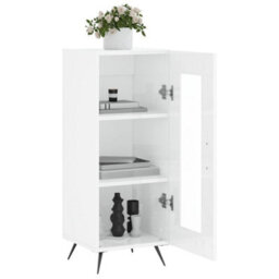 Berkfield Classic Sideboard High Gloss White 34.5X34X90 Cm Engineered Wood - thumbnail 4