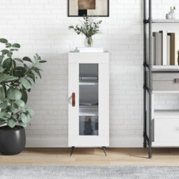 Berkfield Classic Sideboard High Gloss White 34.5X34X90 Cm Engineered Wood - thumbnail 2
