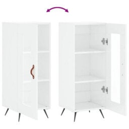 Berkfield Classic Sideboard High Gloss White 34.5X34X90 Cm Engineered Wood - thumbnail 9