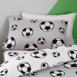 Catherine Lansfield Bedding Football Fleece Reversible Duvet Cover Set With Pillowcase Grey - thumbnail 3