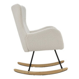 Living And Home Comfy Sherpa Upholstered Rocking Armchair Accent Chair With High Backrest And Armrests - thumbnail 4