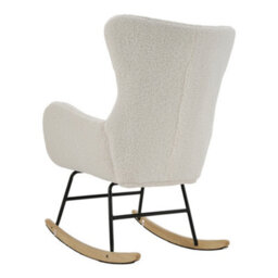Living And Home Comfy Sherpa Upholstered Rocking Armchair Accent Chair With High Backrest And Armrests - thumbnail 5