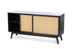 Desser Manhattan Sideboard With Sliding Doors Mango Wood In Black (H75Cm X W150Cm X D45Cm) - thumbnail 4
